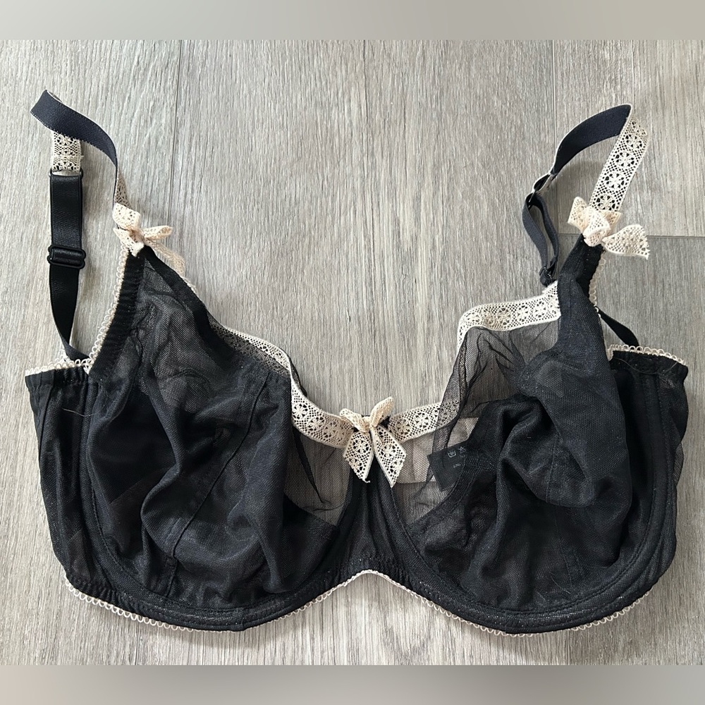 Miss Mandalay Elegant Black Lace Bra 32GG
